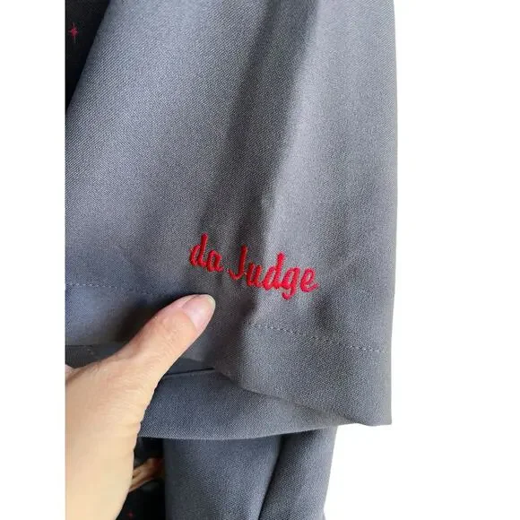 Vintage Steady Last Call Men's Shirt M Short Sleeve Gray Button Pinup Girls - Picture 7 of 12